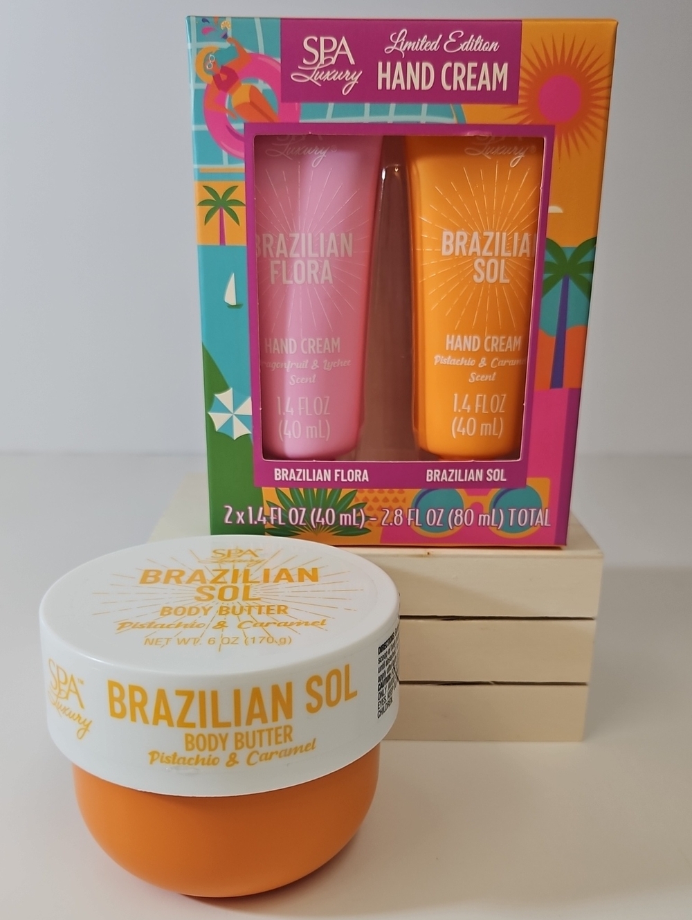 SPA LUXURY LIMITED EDITION BRAZILIAN HAND CREAM & BODY BUTTER SET 3-PIECE SET